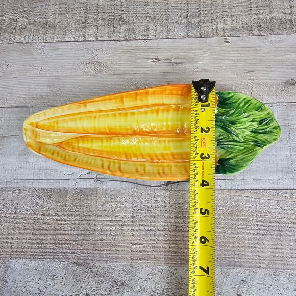 Vintage Carrots Serving Dish Relish Appetizer Dessert Spoon Rest Made In Italy - Picture 7 of 7